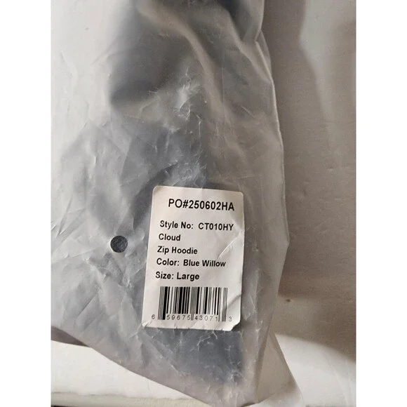 Comfrt Cloud Zip Hoodie Unisex Large Blue Willow Full Zip Oversized - Picture 9 of 9